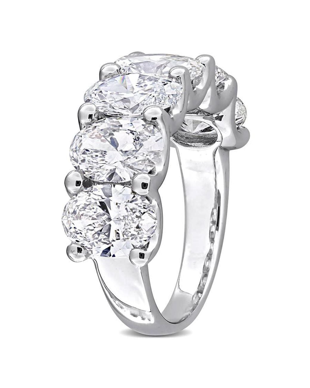 Created Forever Metallic 6Ct Tw Oval-Cut Lab-Grown Diamond 6-Stone Semi-Eternity Anniversary Band for men