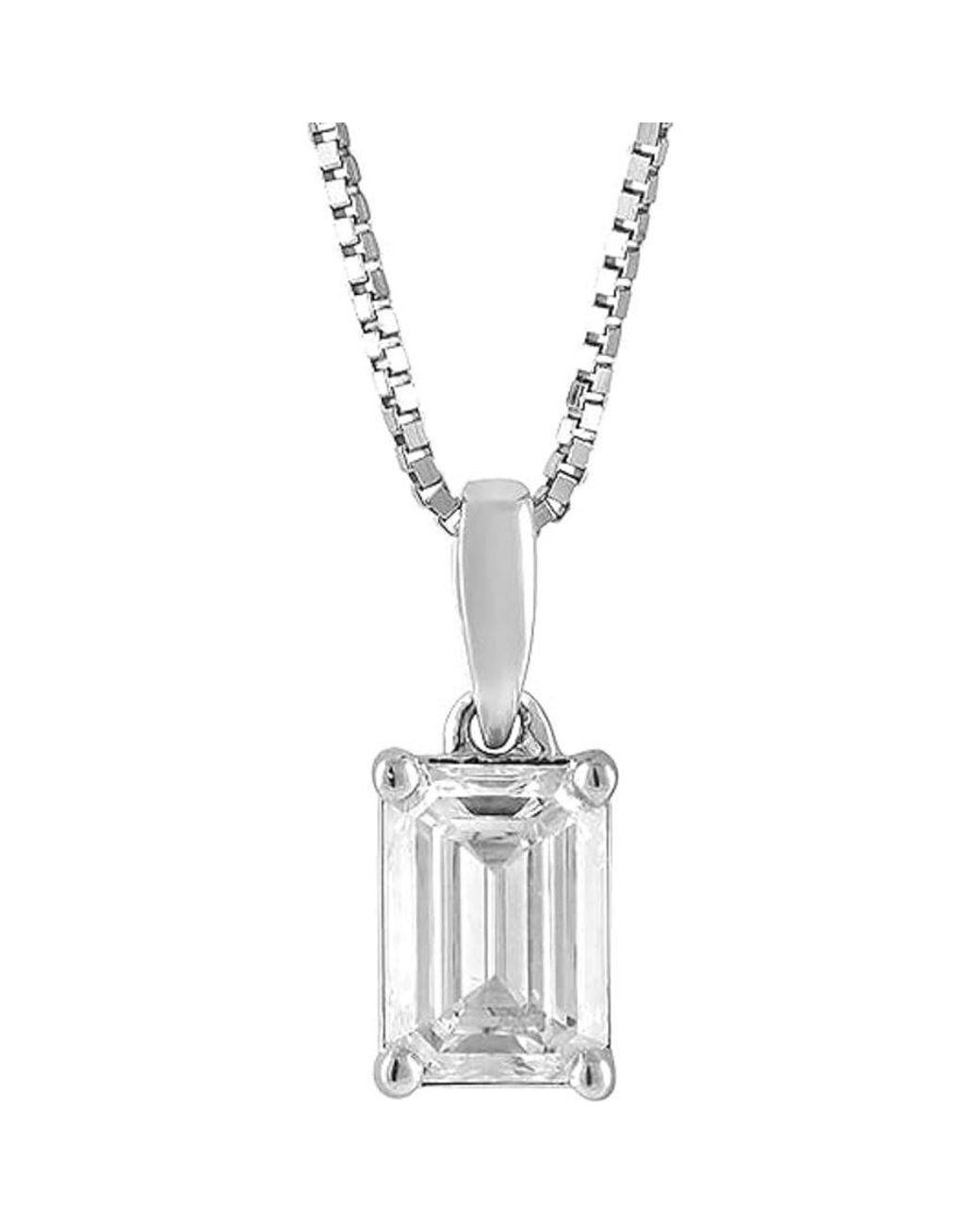 Brilliant Diamond White 1 Ctw Emerald Solitaire Lab Grown Diamond Pendant Earring Set for men