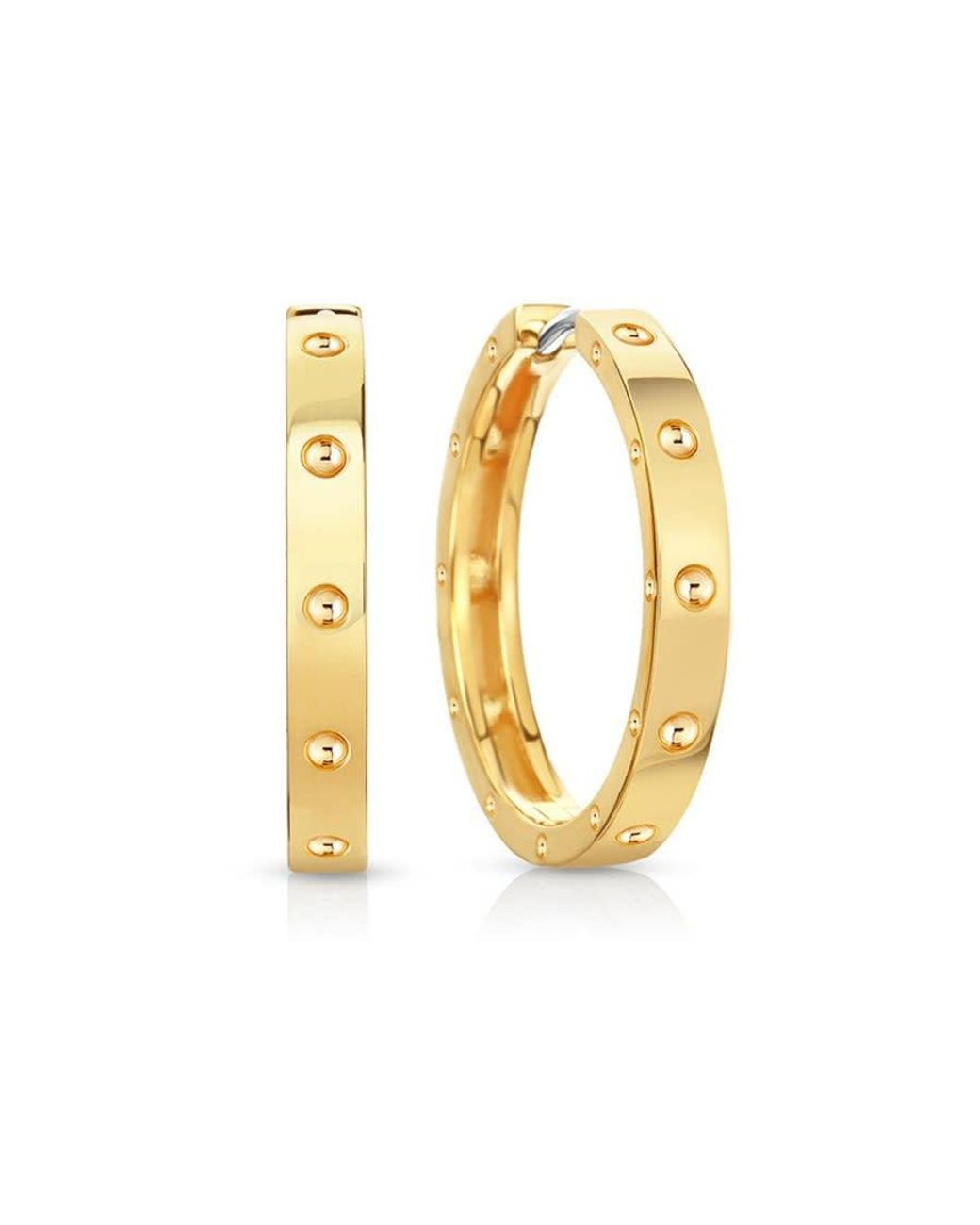 Roberto Coin Metallic 18kt Yellow Gold Symphony Pois Moi Hoop Earrings for men