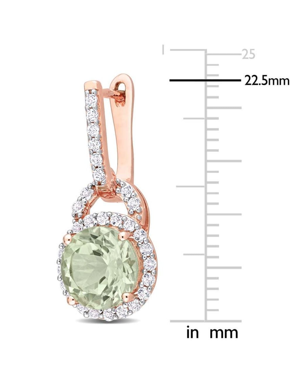 Amour White 4 3/8Ct Tgw Quartz And Topaz Halo Charm Earrings for men