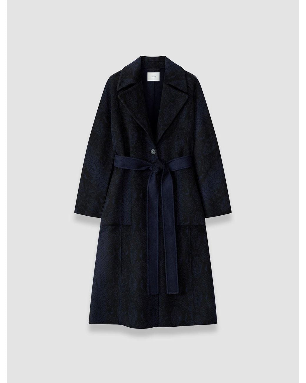 Joseph Blue Spencer Double Face Snake Jacquard Coat