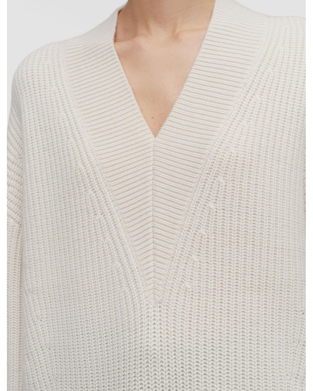 Joseph White Noel Fisherman Rib Cashmere Jumper