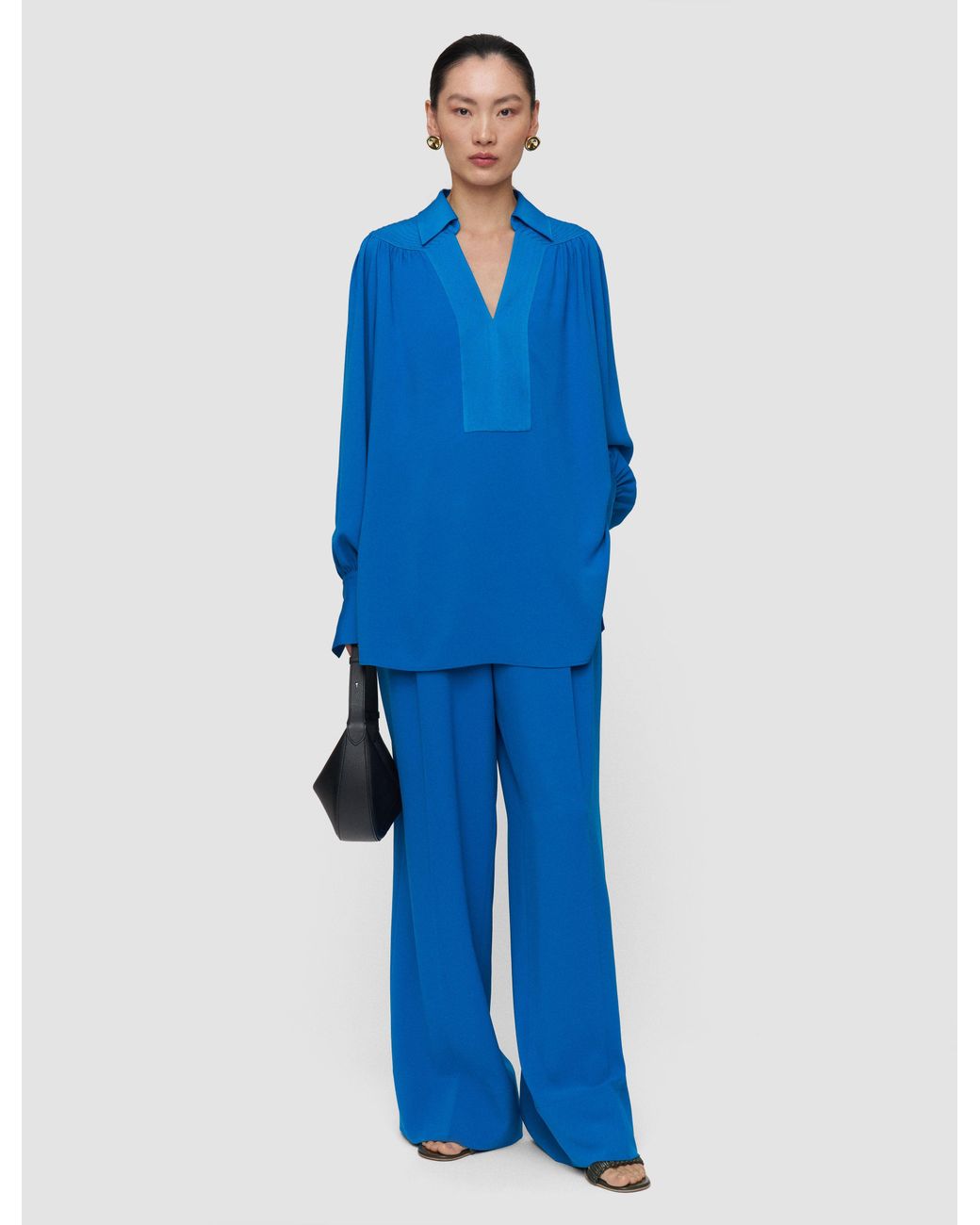 Joseph Blue Bou Crepe Blouse