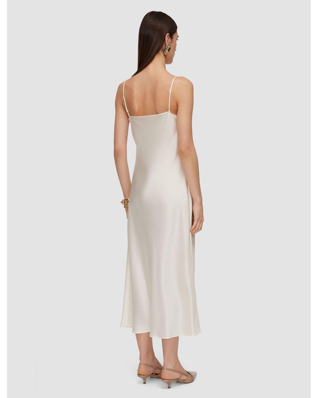 Joseph White Clea Silk Satin Dress