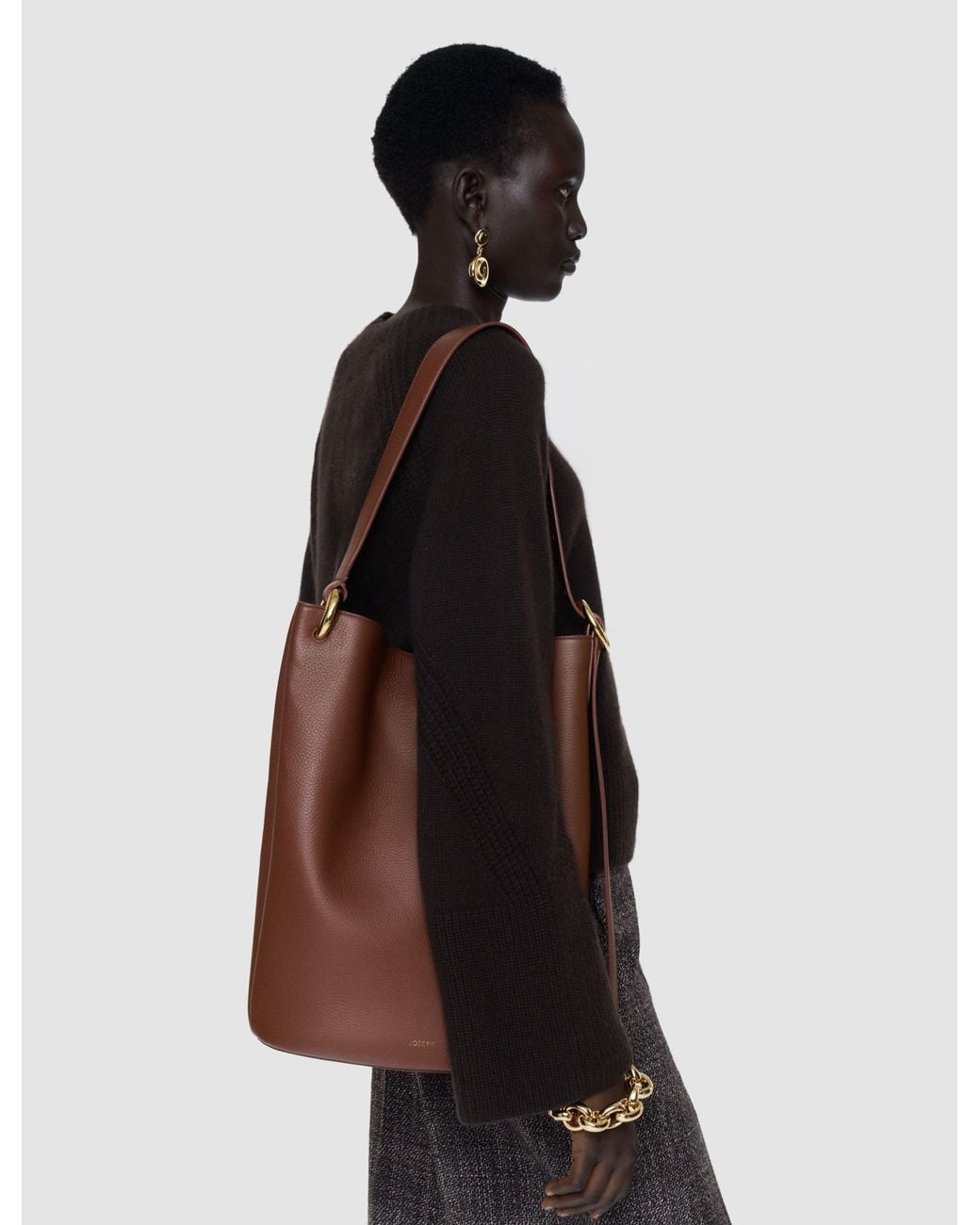Joseph Brown Bucket Leather Bag