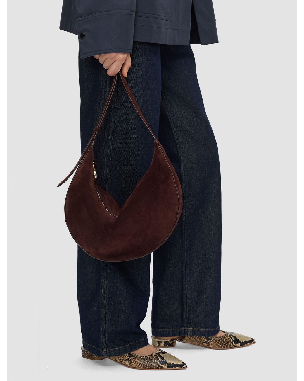 Joseph Blue Large Bean Suede Bag
