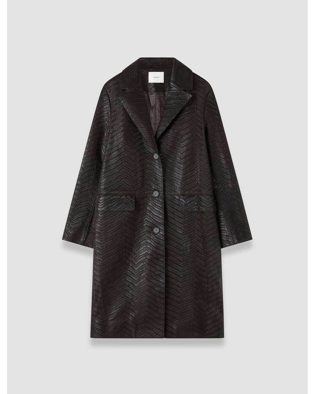 Joseph Black Matlock Embossed Woven Leather Coat