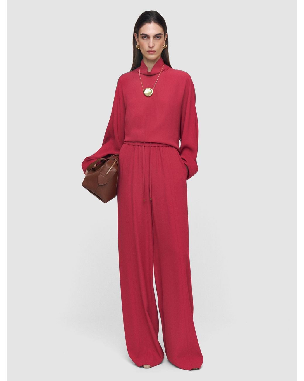 Joseph Red Buick Crepe Blouse