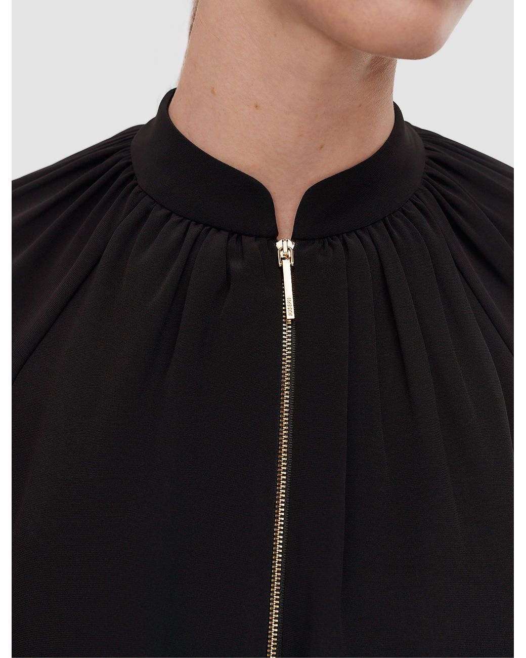 Joseph Black Mira Satin Twill Bomber Jacket