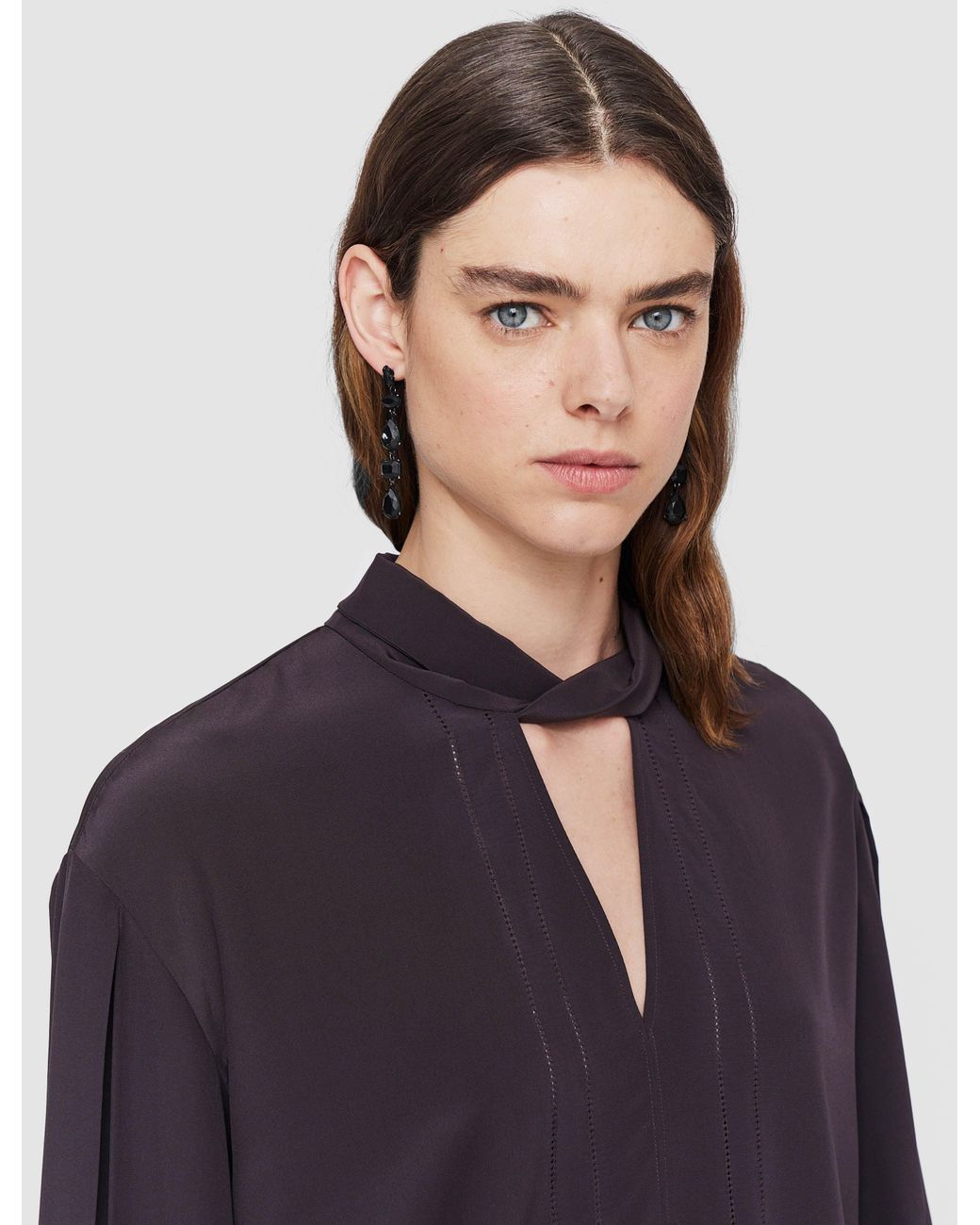 Joseph Blue Rivoli Silk Crepe De Chine Blouse