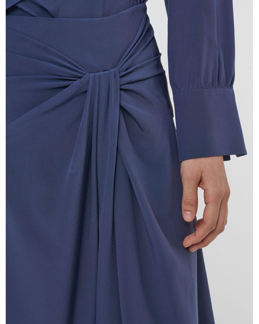 Joseph Blue Fran Crepe De Chine Knot Silk Skirt