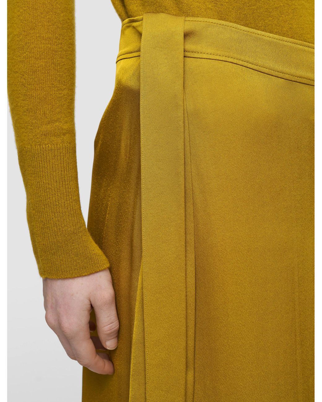Joseph Yellow Jeanne Light Crepe Skirt