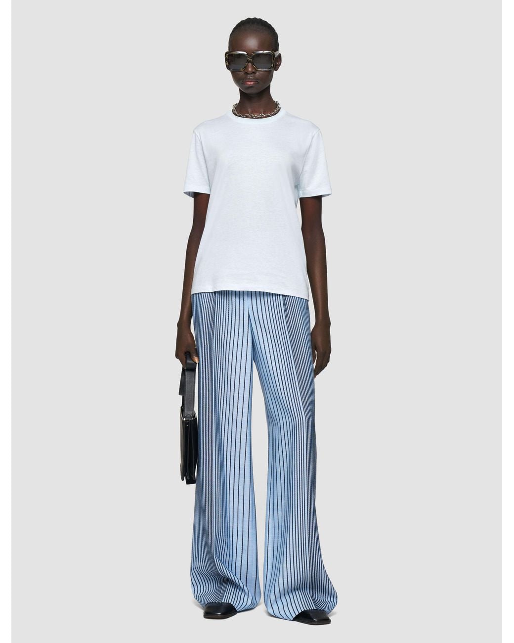 Joseph White Cotton Silk Jersey T-Shirt