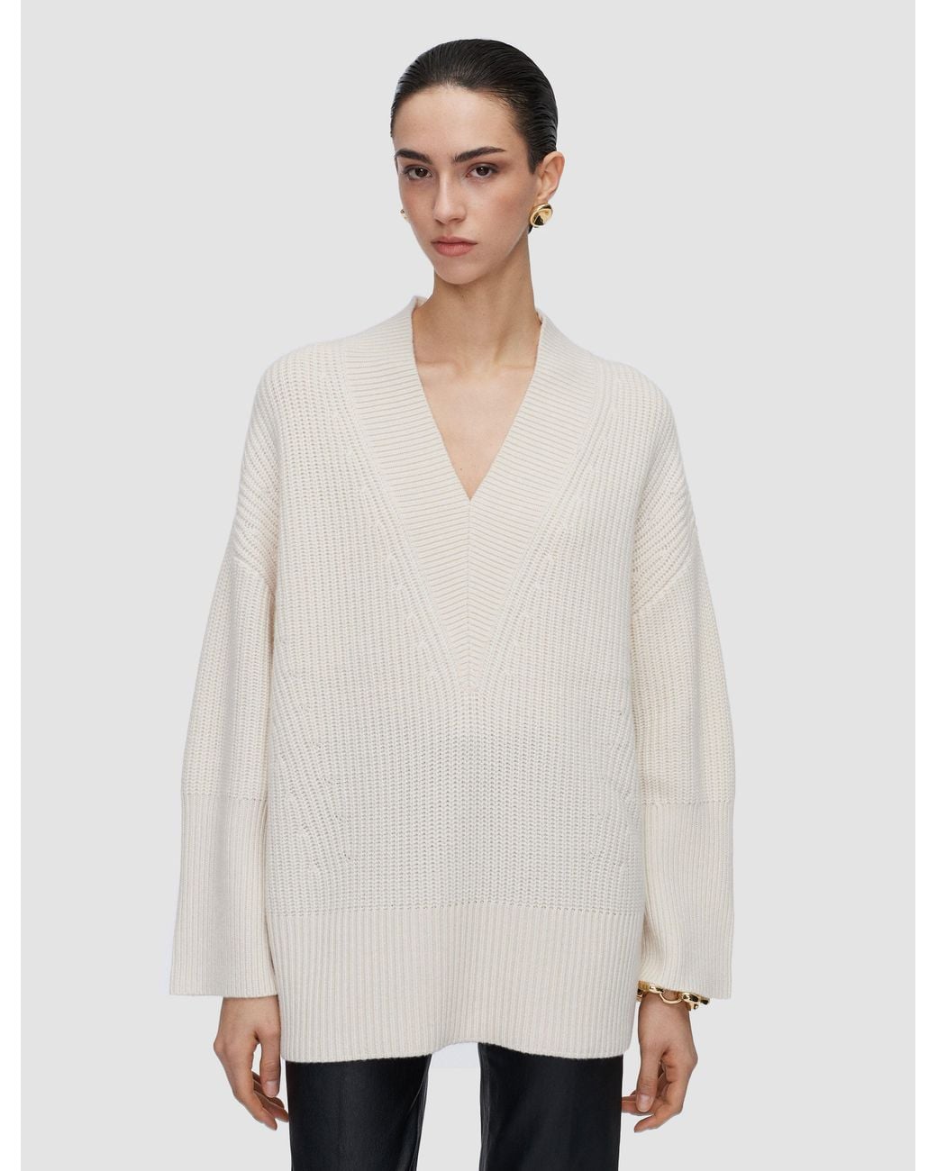 Joseph White Noel Fisherman Rib Cashmere Jumper
