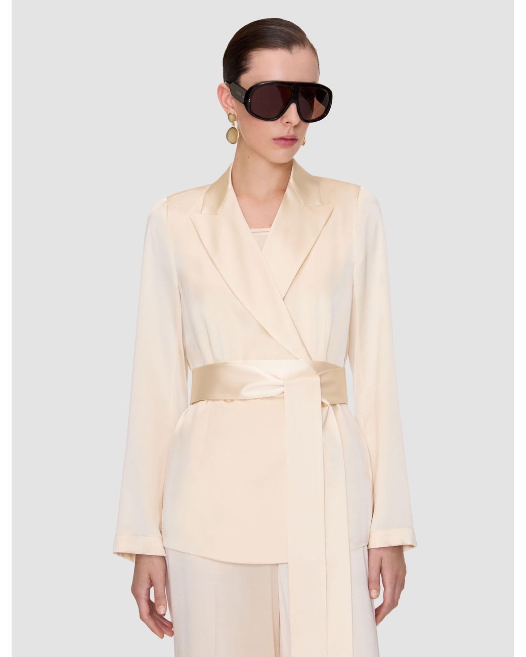 Joseph Natural Archer Silk Satin Jacket