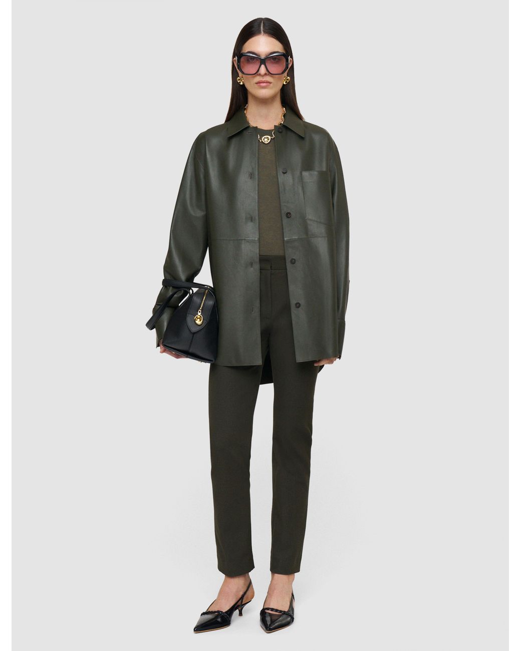Joseph Green Penna Soft Nappa Leather Overshirt