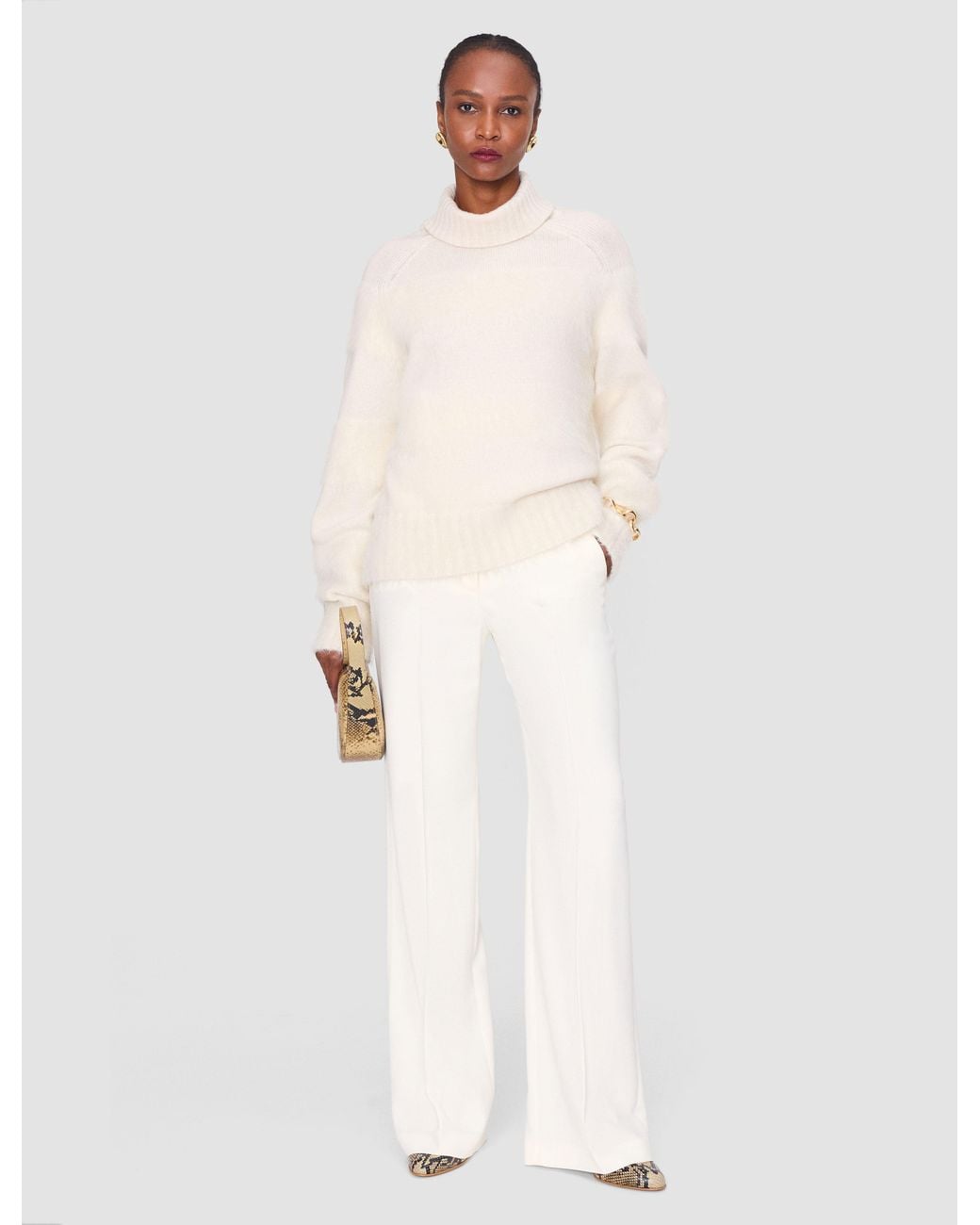 Joseph White Mila Brushed Striped Jumper