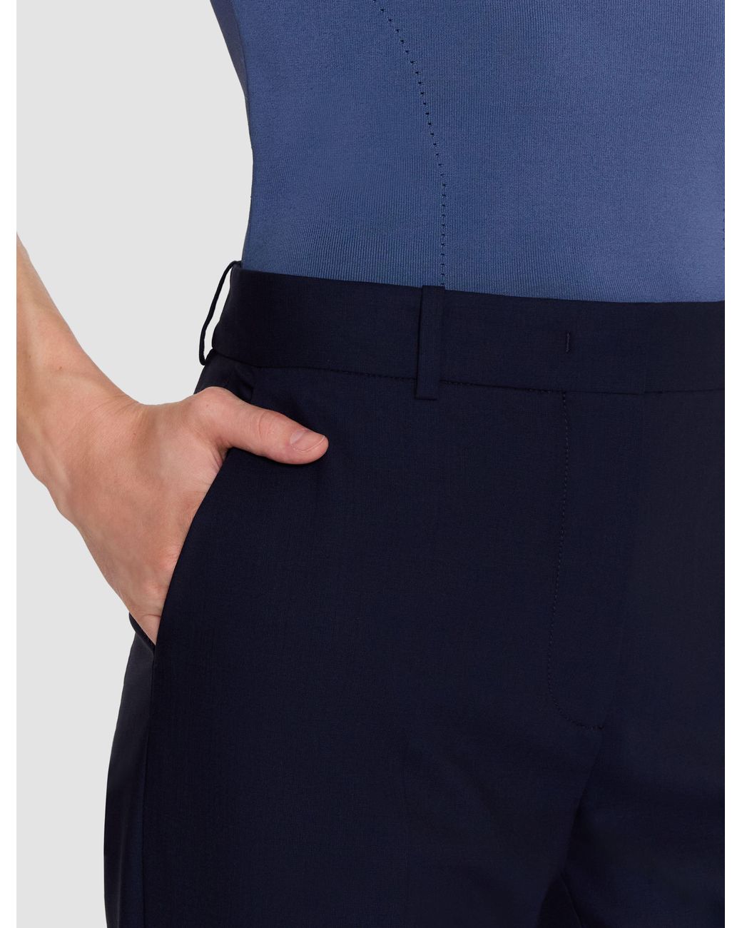 Joseph Blue Coleman Long Wool Tailoring Stretch Trousers
