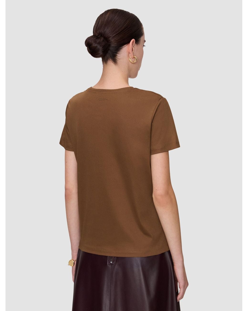 Joseph Brown Livia Mercerised Cotton T-Shirt