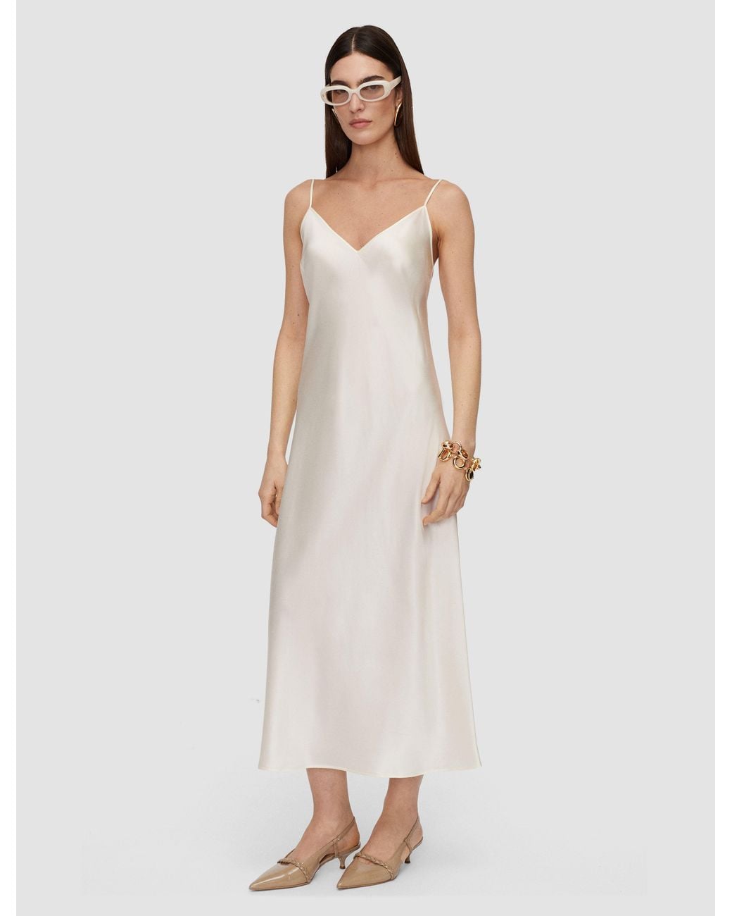 Joseph White Clea Silk Satin Dress
