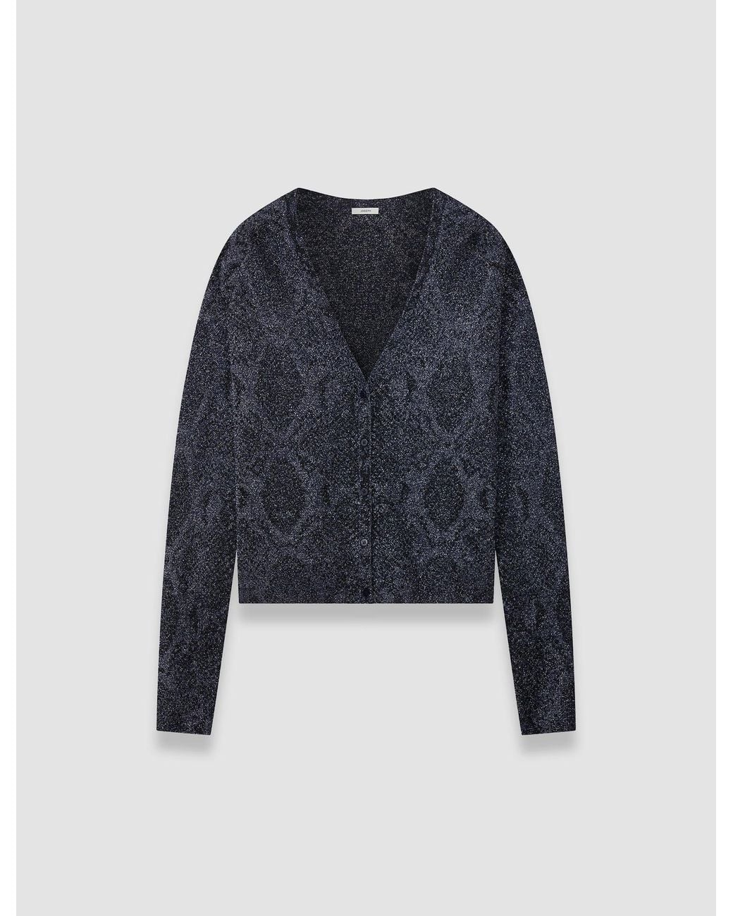 Joseph Blue Doris Lurex Snake Knit Cardigan