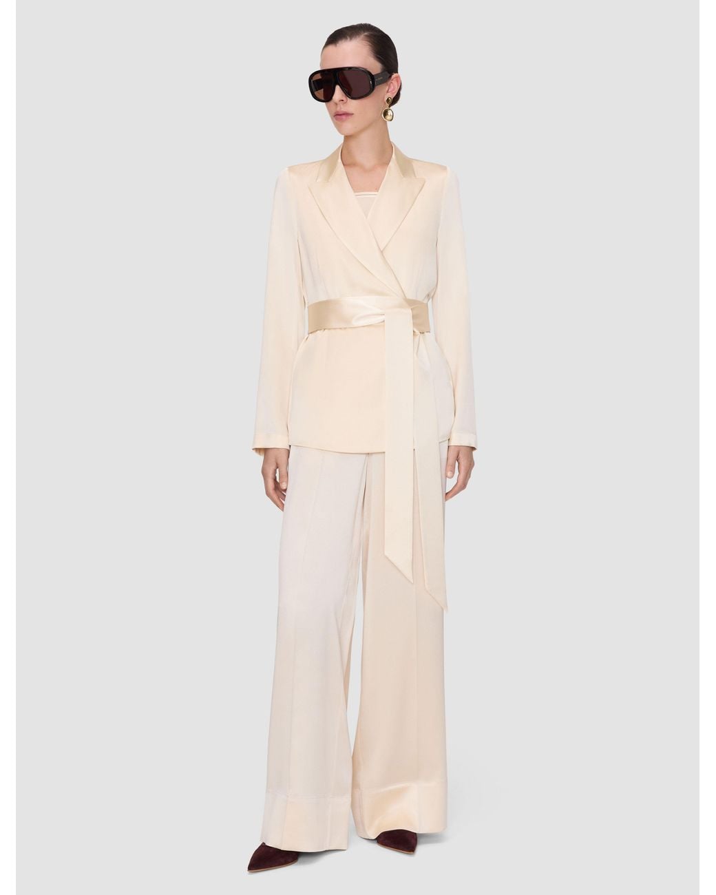 Joseph Natural Archer Silk Satin Jacket