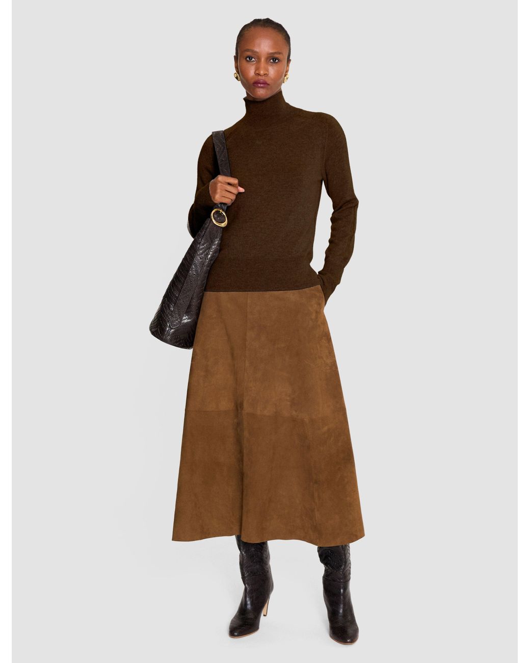 Joseph Brown Oxna Light Pure Cashmere High Neck Jumper