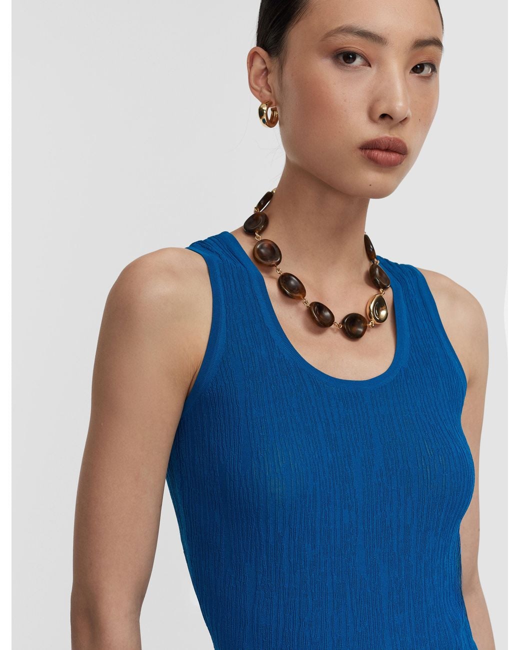 Joseph Blue Bayt Crinkle Viscose Vest Top