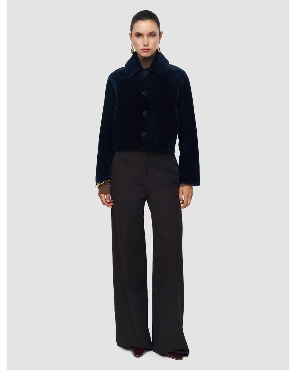 Joseph Blue Alloway Reversible Soft Shearling Jacket