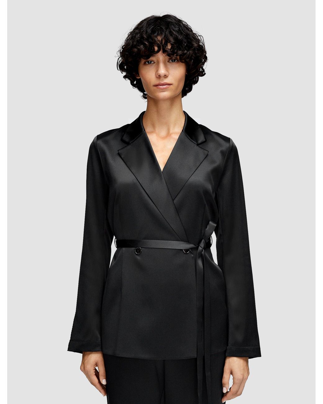 Joseph Blue Joubert Silk Satin Jacket