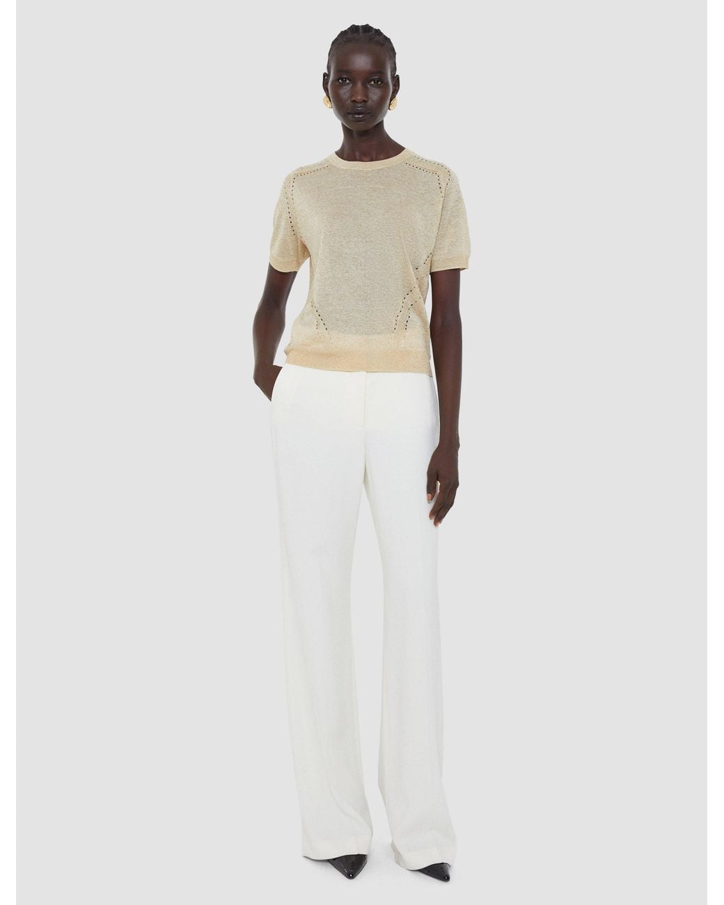 Joseph Natural Lille Lurex Knit Top