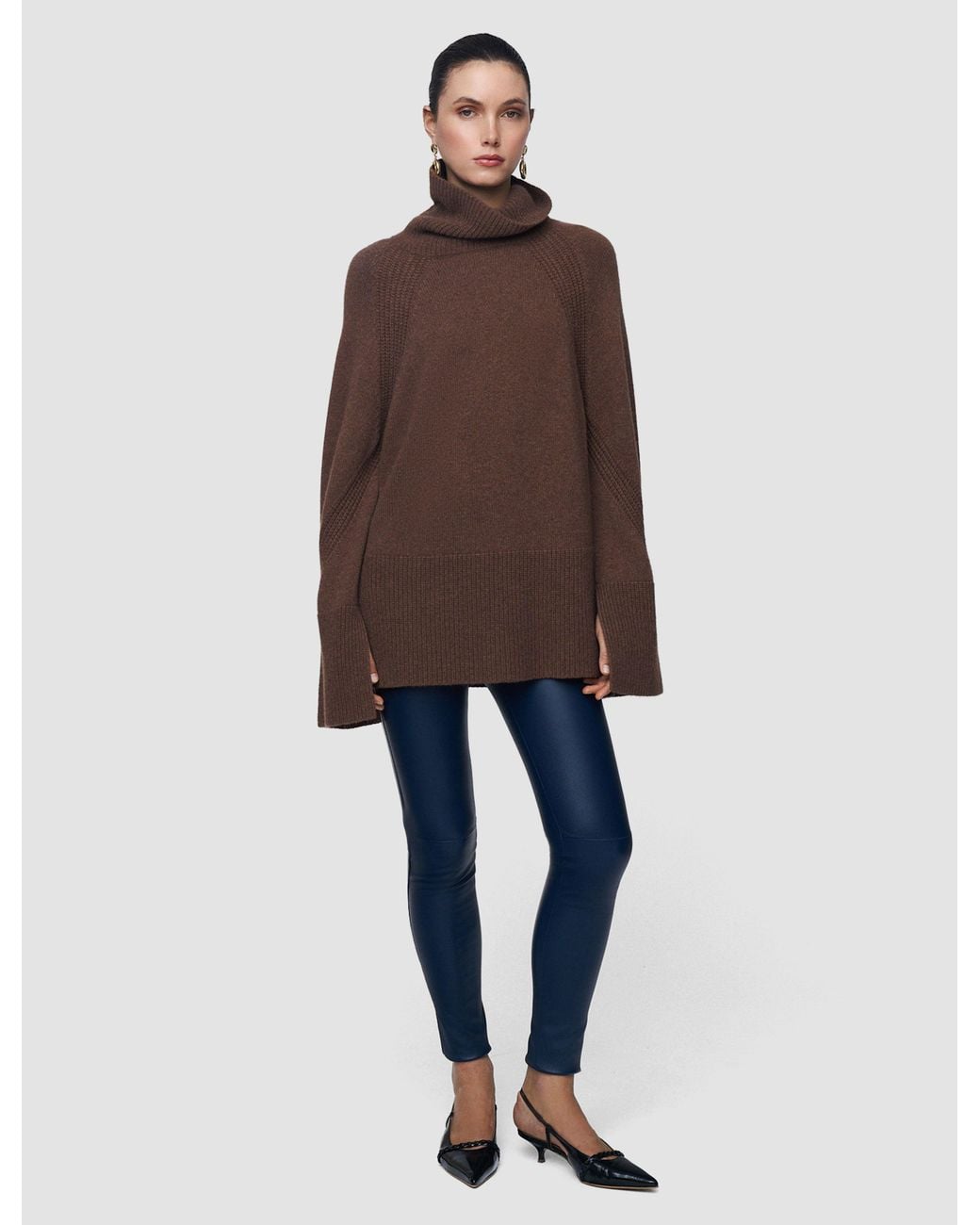 Joseph Brown Loftus Pure Cashmere High Neck Jumper
