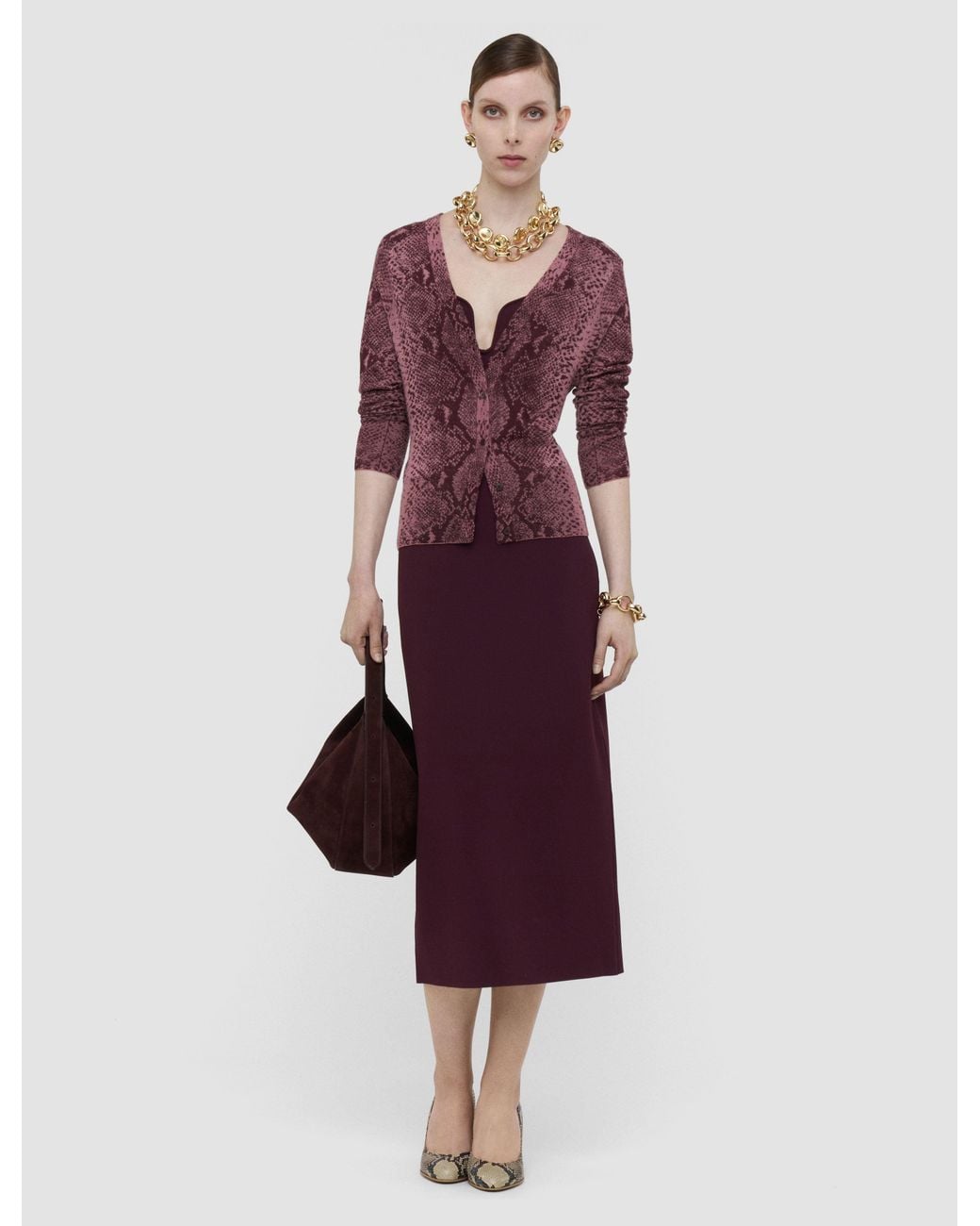 Joseph Red Aisha Cashair Snake Cardigan