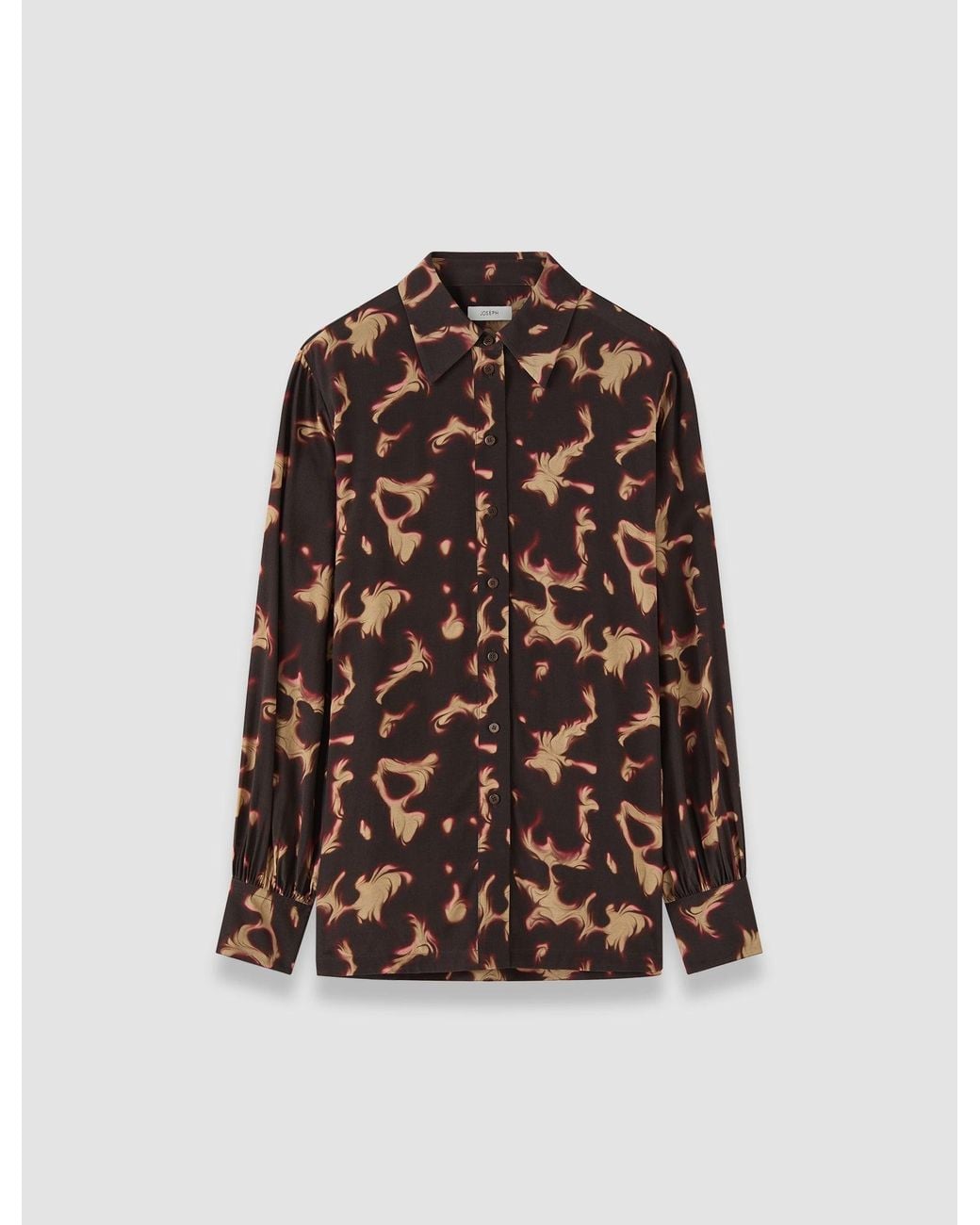 Joseph Brown Rieu Tortoiseshell Crepe Blouse