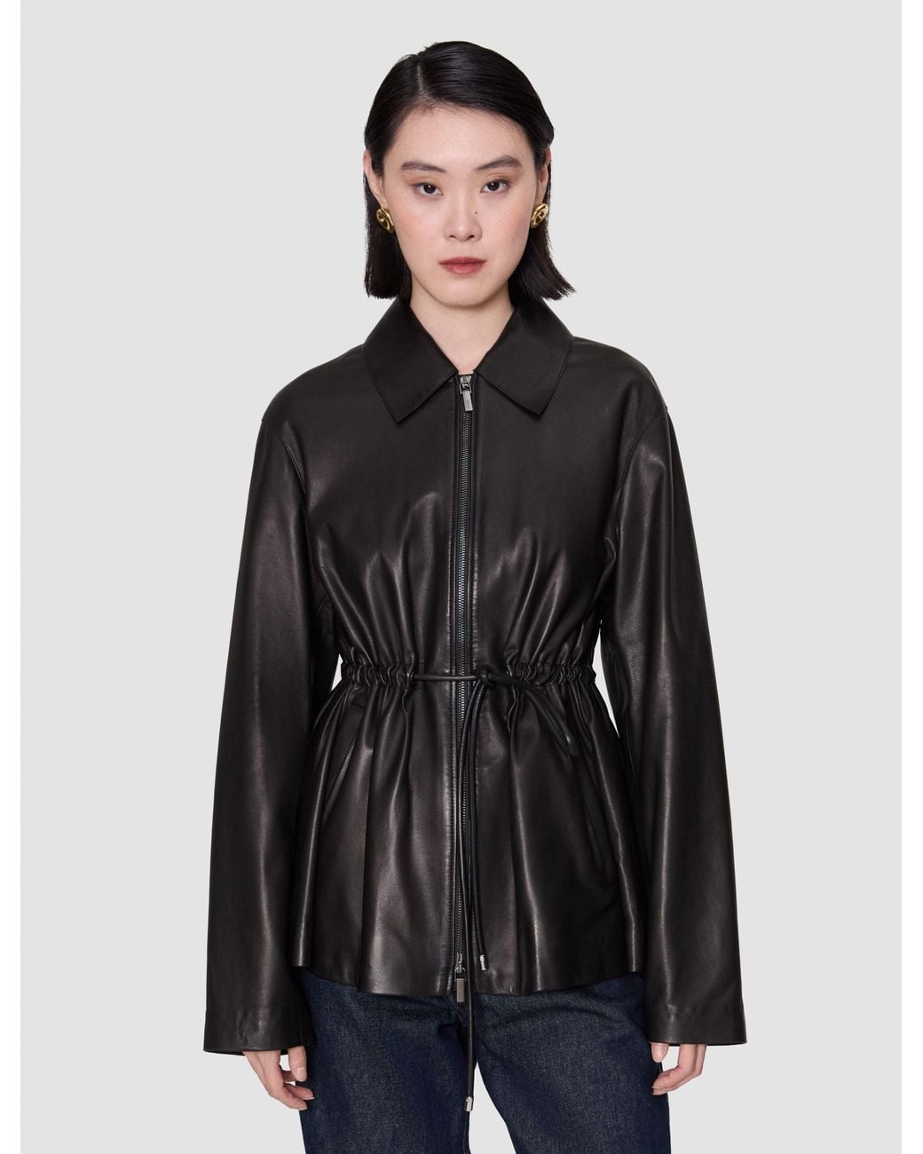 Joseph Black Tullia Soft Nappa Leather Jacket