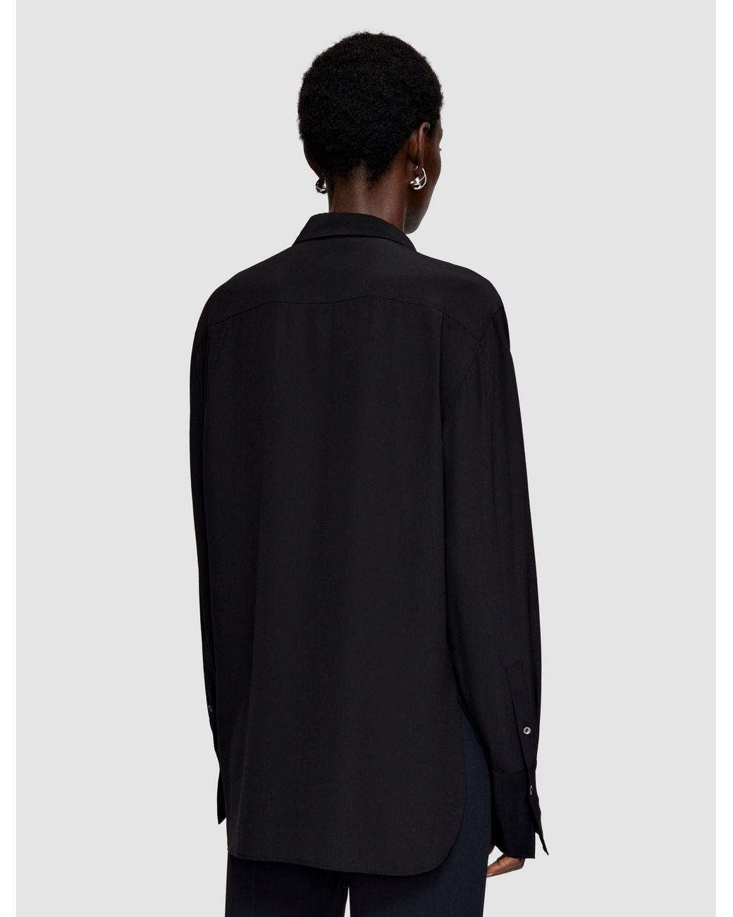 Joseph Black Silk Crepe De Chine Joe Blouse