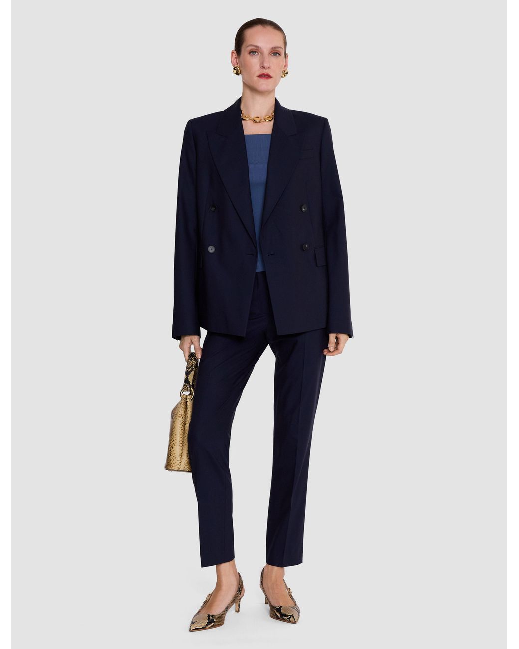Joseph Blue Jaden Wool Tailoring Stretch Jacket
