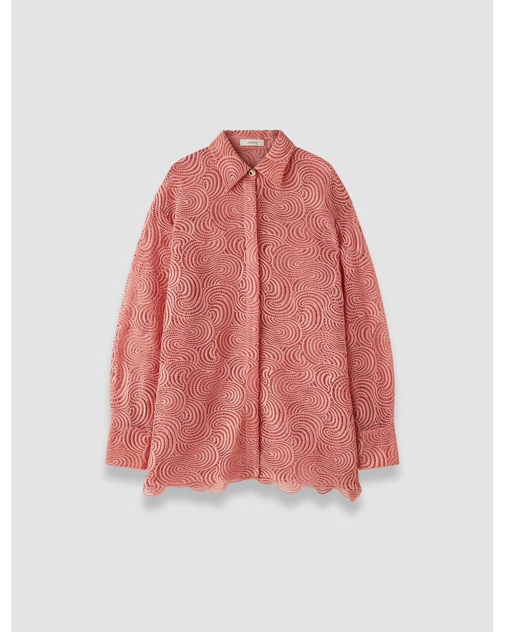 Joseph Pink Nyla Corded Lace Blouse
