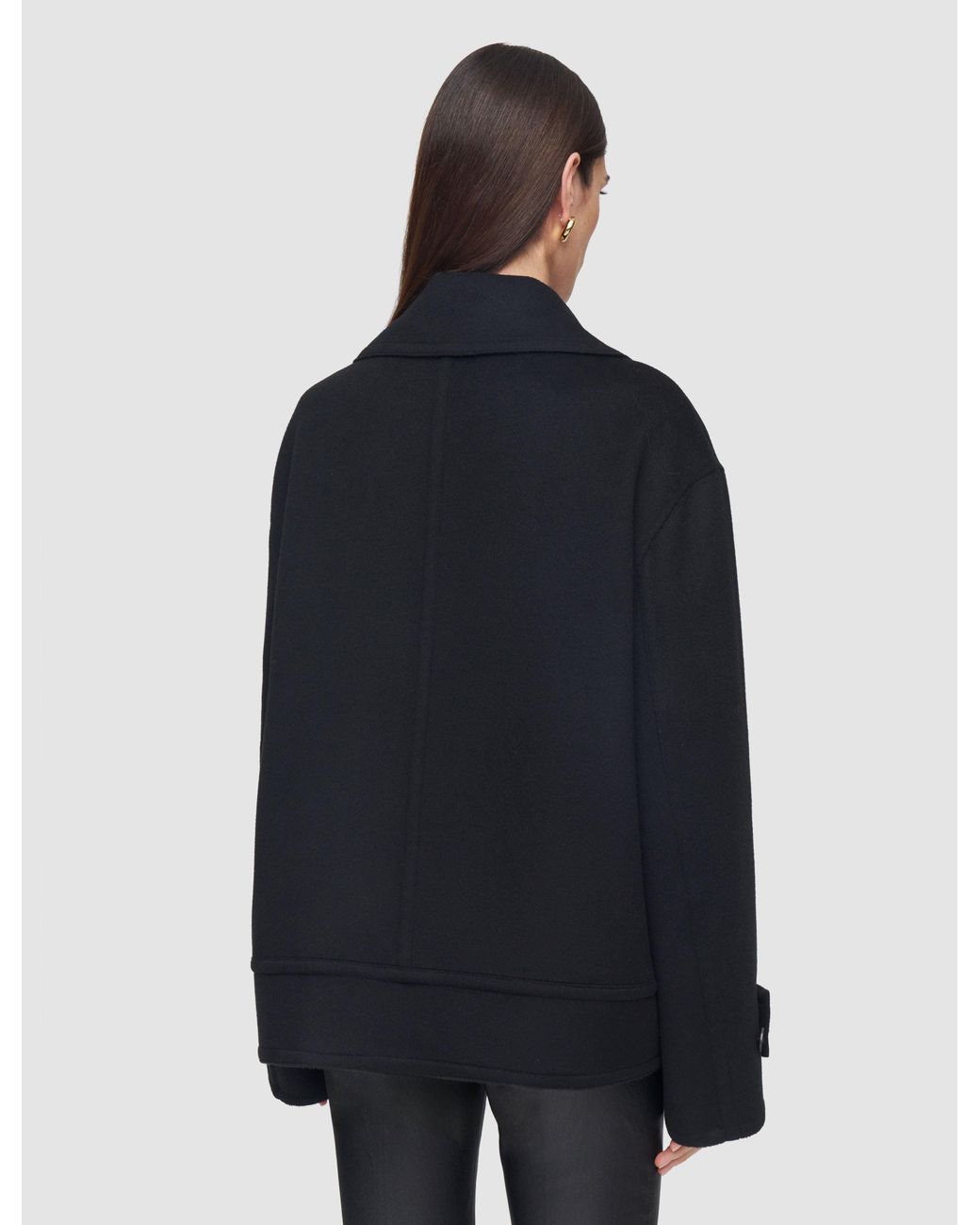Joseph Black Weston Double Face Cashmere Pea Coat