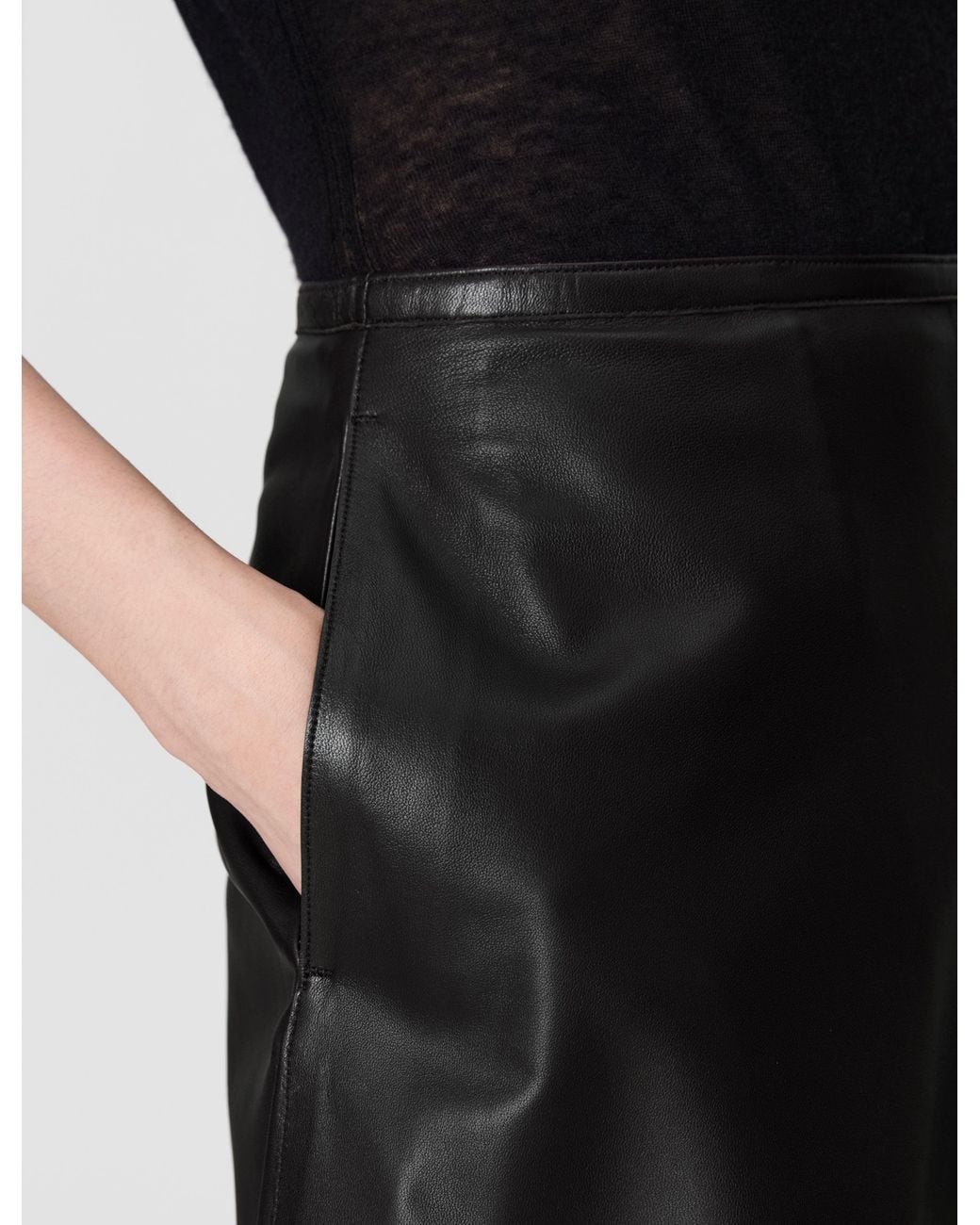 Joseph Black Helius Soft Nappa Leather Skirt