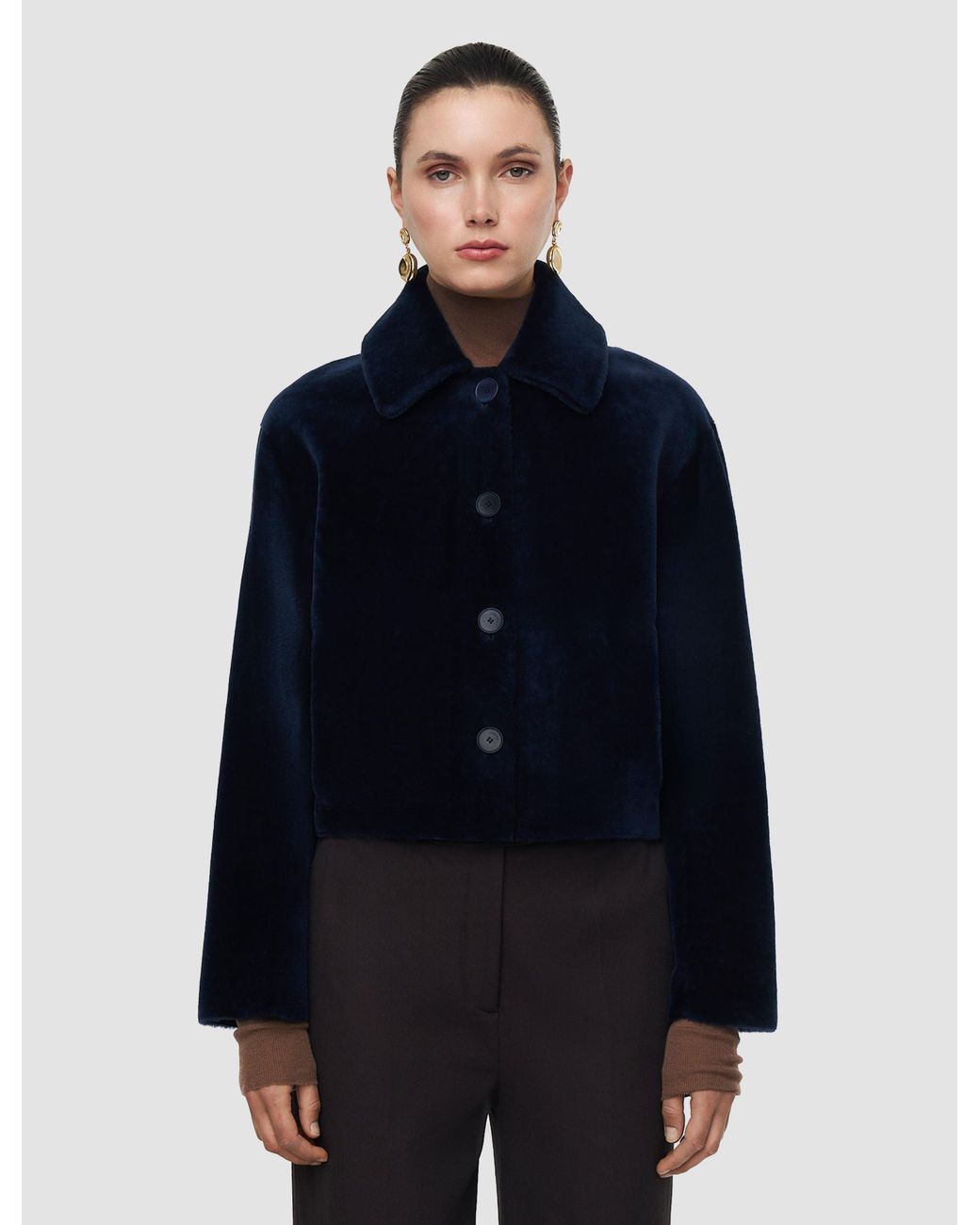 Joseph Blue Alloway Reversible Soft Shearling Jacket