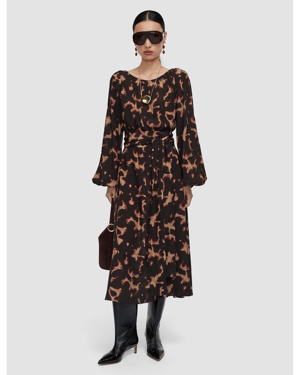 Joseph White Cupid Tortoiseshell Crepe Dress