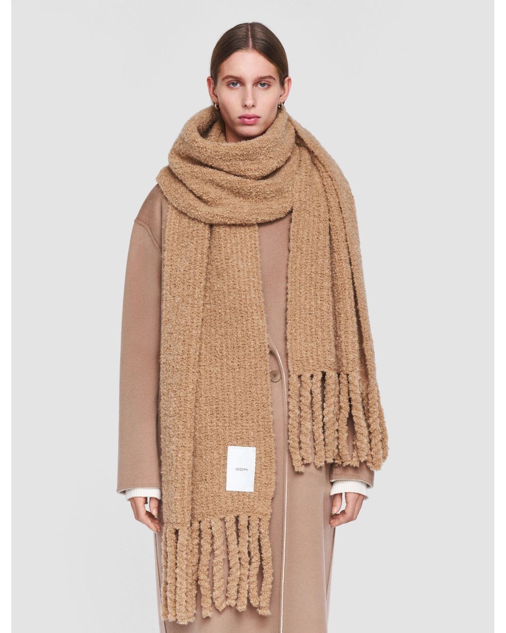 Joseph Natural Bouclé Knit Scarf