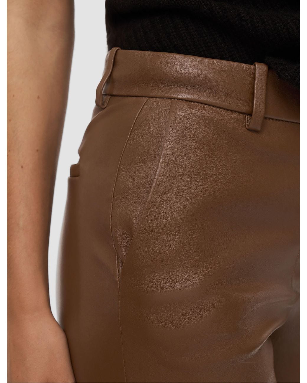 Joseph Brown Tafira Leather Stretch Trousers