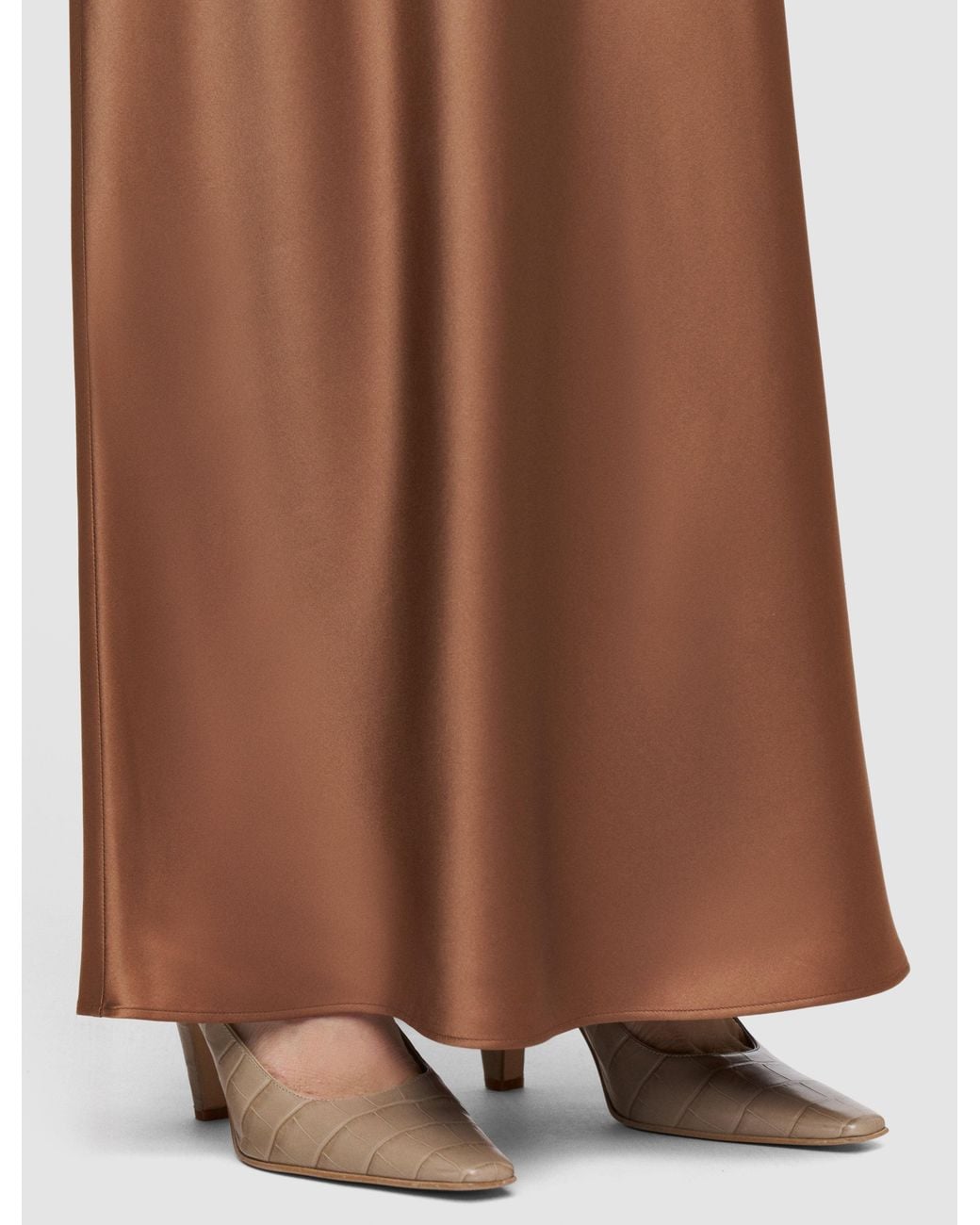 Joseph Natural Isaak Long Silk Satin Skirt