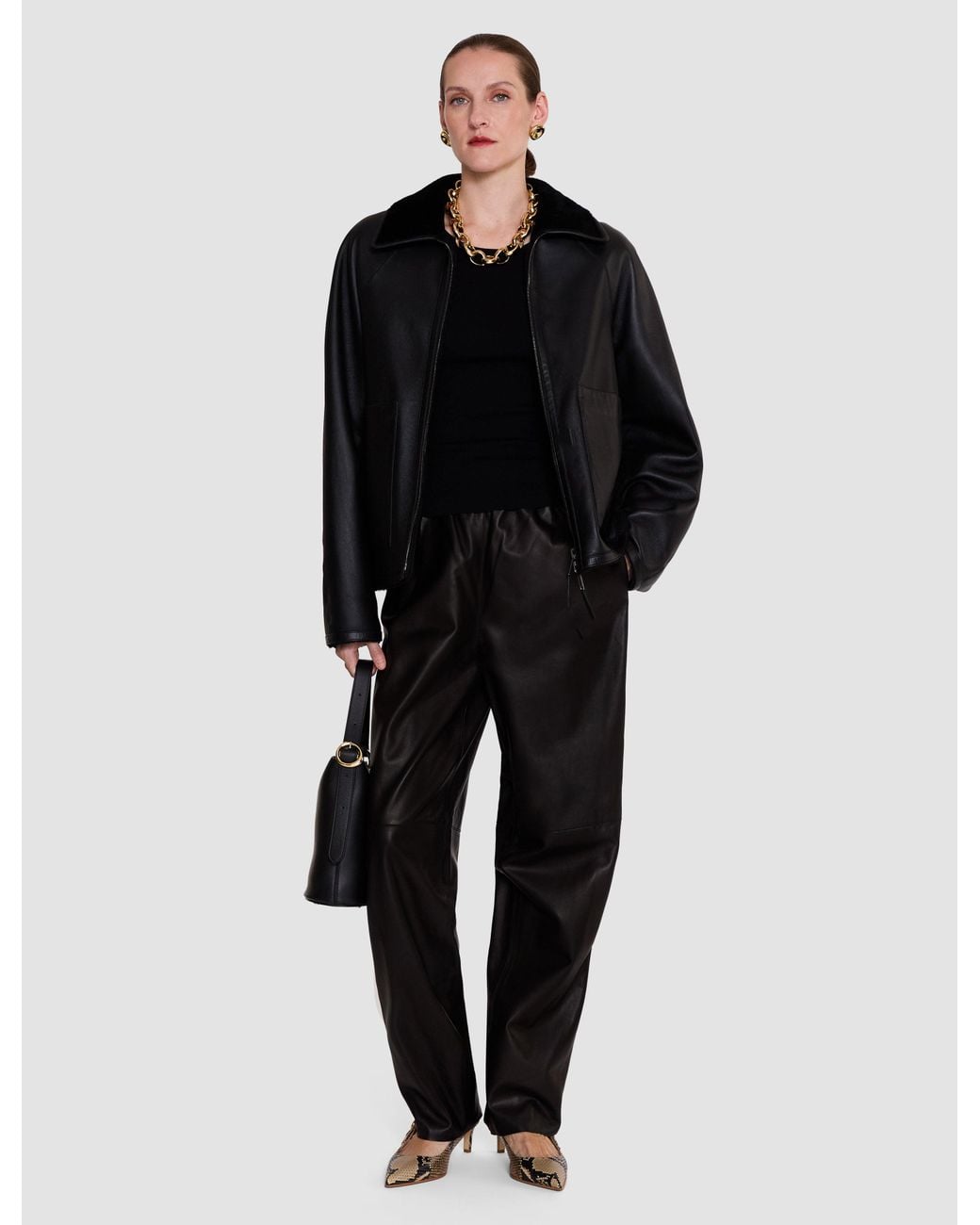 Joseph Black Kyro Reversible Soft Shearling Jacket