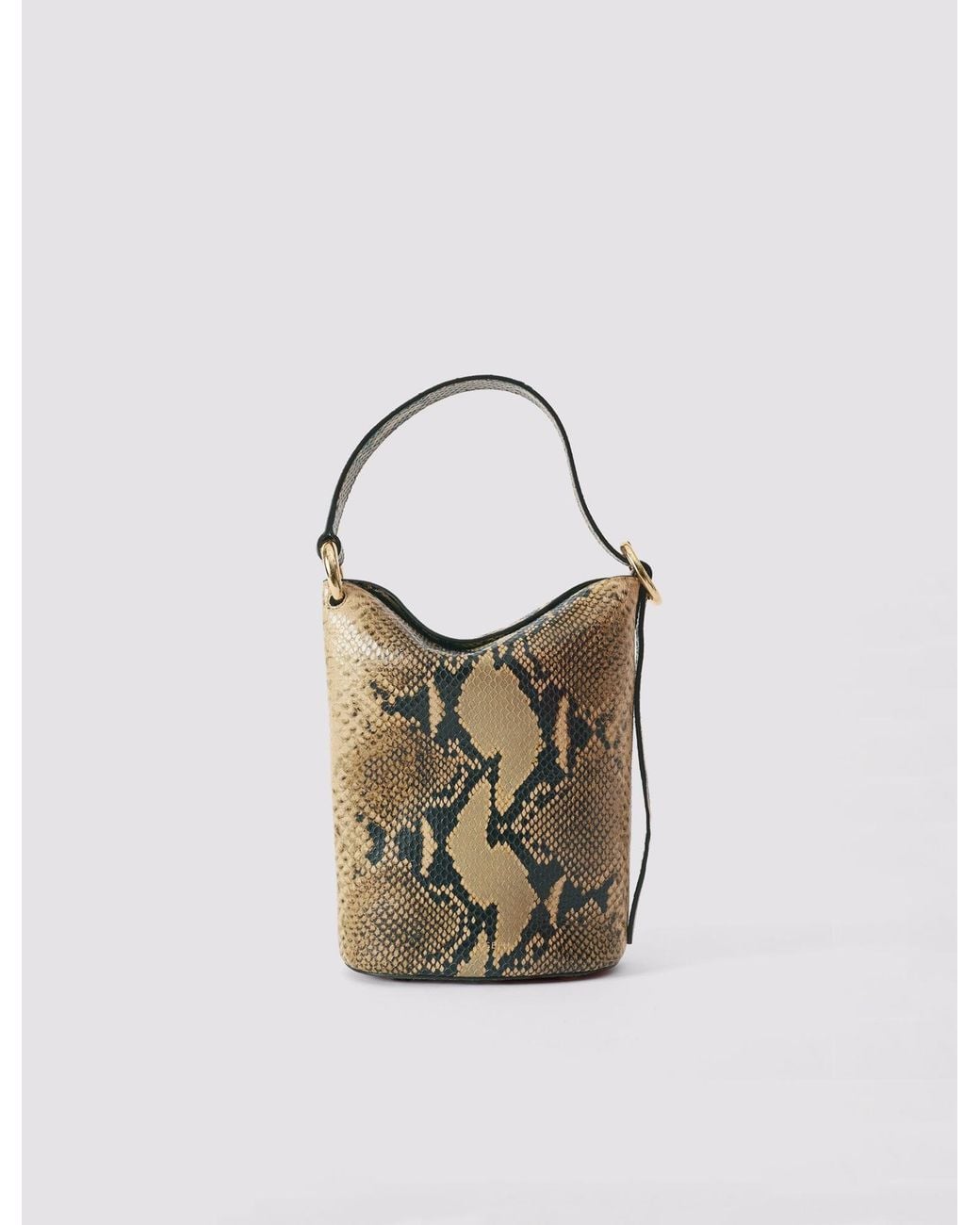Joseph Brown Mini Bucket Snake Leather Bag