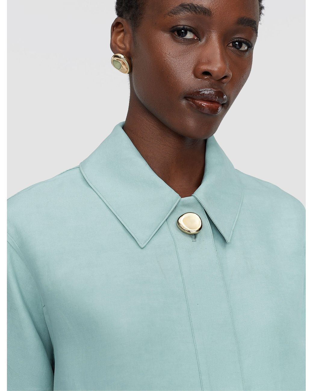 Joseph Blue Volu Light Linen Blend Shirt