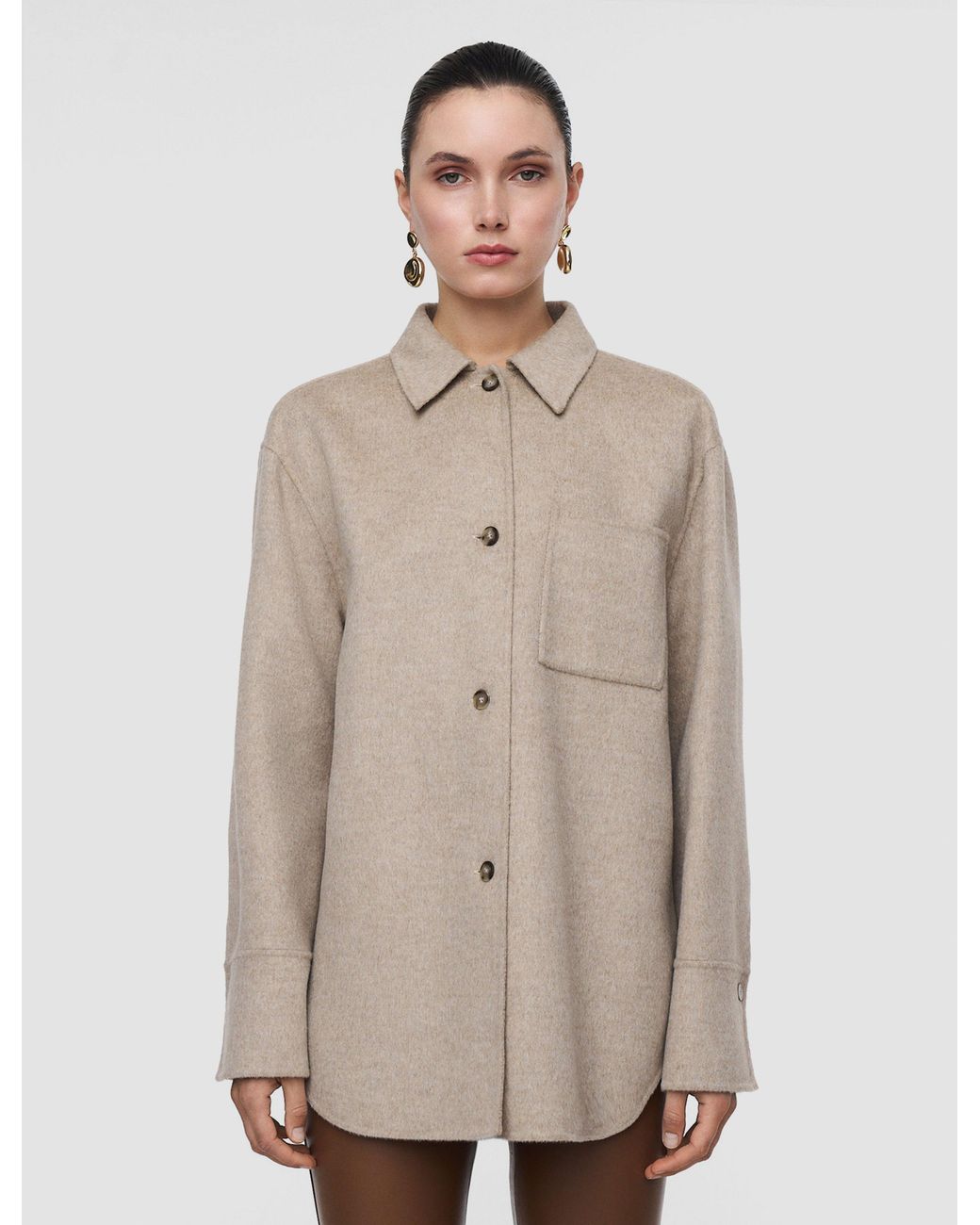Joseph White Wada Double Face Cashmere Overshirt