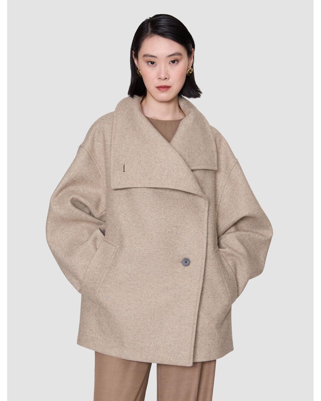 Joseph Natural Isaia Wool Blend Coat